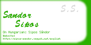 sandor sipos business card